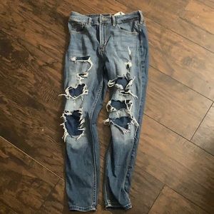 Dark blue ripped jeans